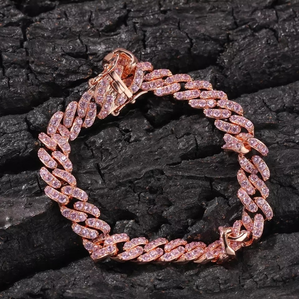 pink cuban bracelet